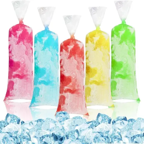 100 Ice Candy Plastic Bags (11.8x3.9in) - Freezer Safe Lolly & Ice Cream Moulds for Homemade Helados, Kitchen Utensil Icepop Wrappers for Travel, Beach Trip, Camping