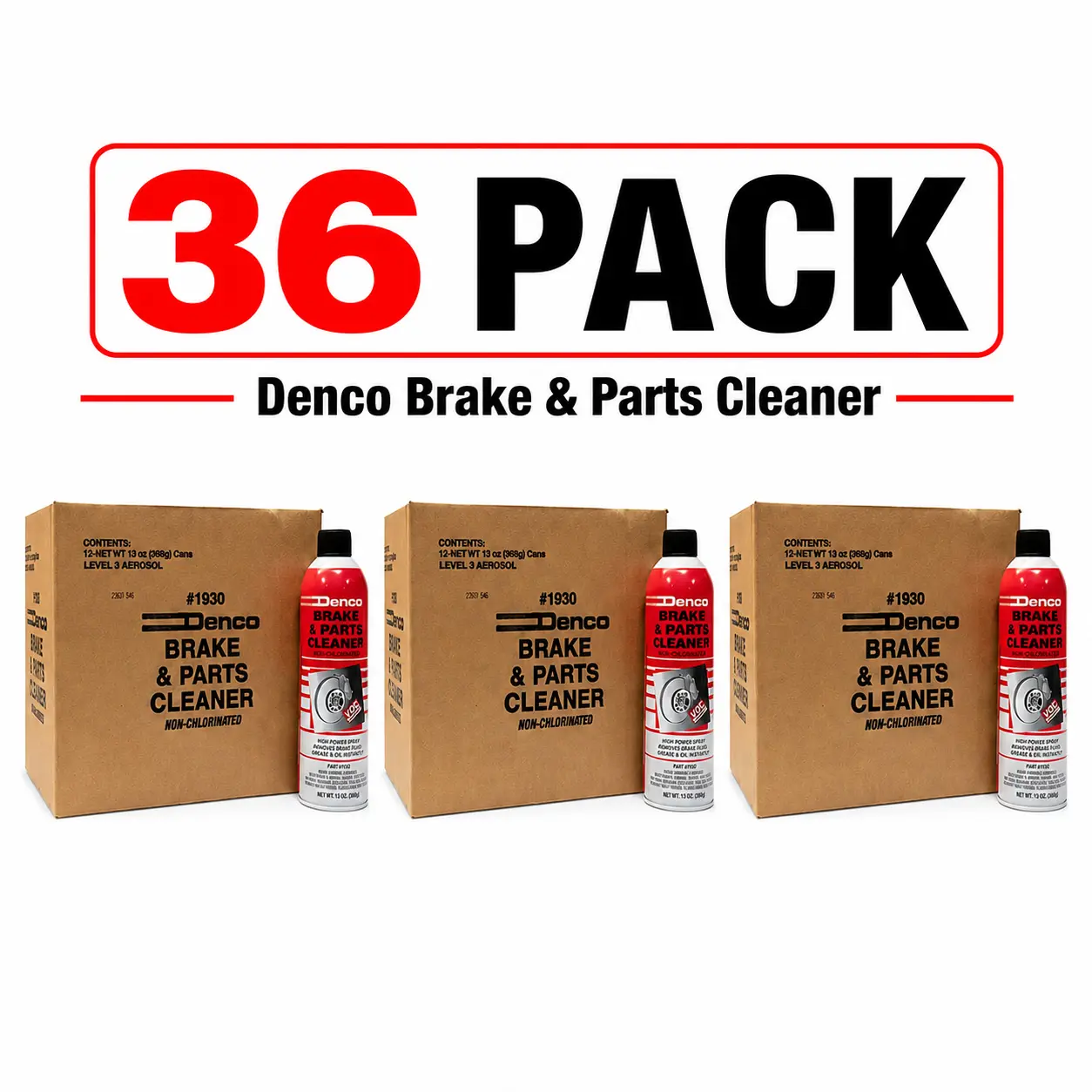 #1930 Denco Brake & Parts Cleaner - 13 OZ Cans - 36 Pack