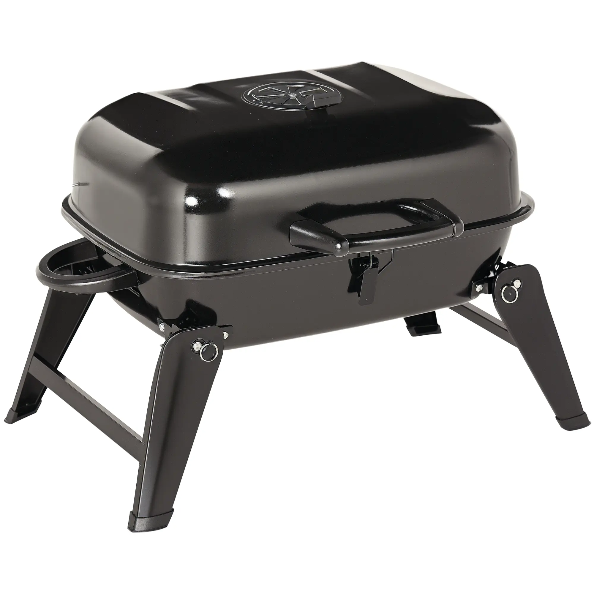 Outsunny Portable Tabletop Barbecue Grill - Foldable Legs, Small Travel Size, Ideal for Camping, Backyard Use