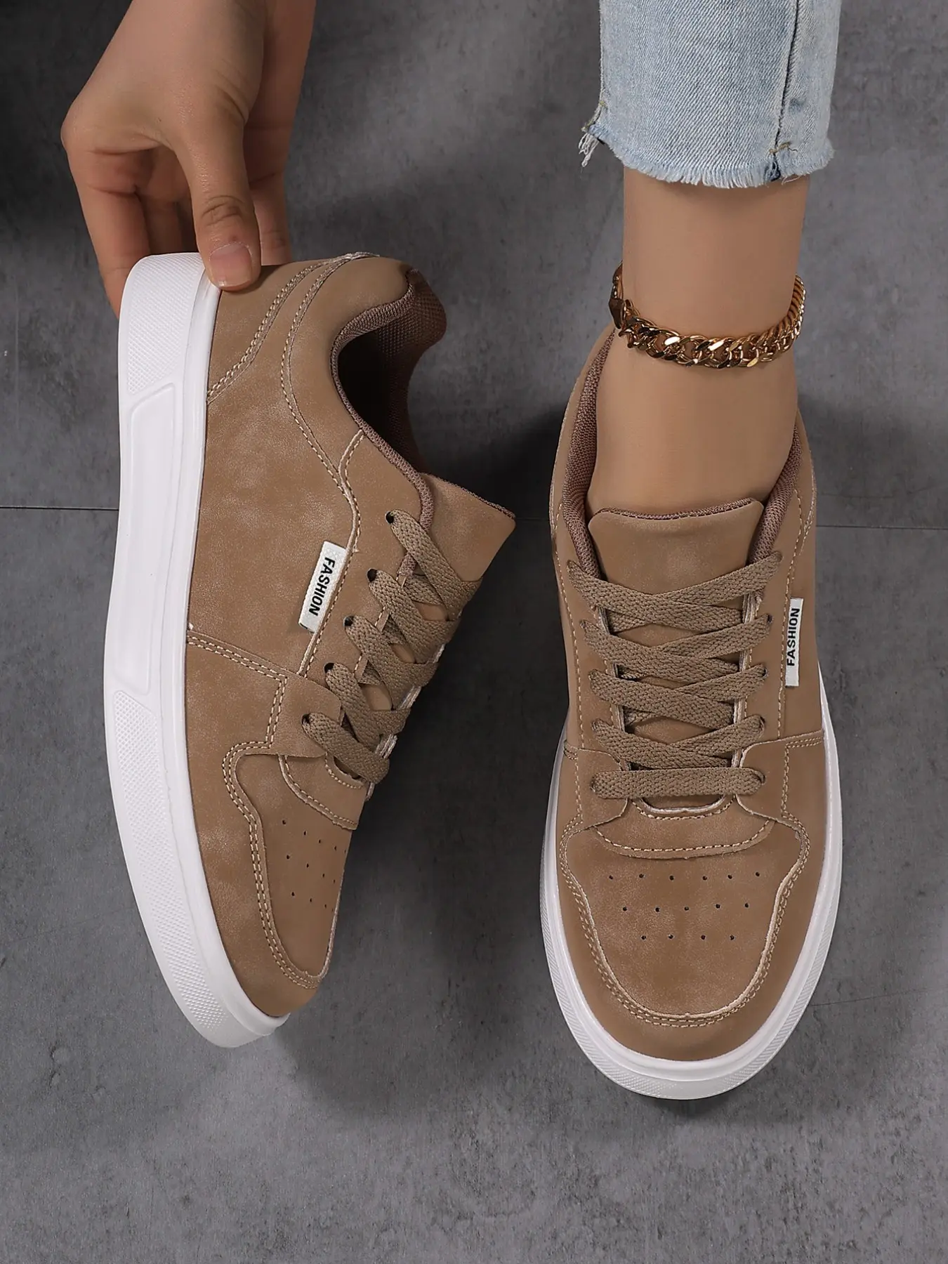 Women's New Couple Casual Shoes, All-Season PU Leather Low Top Sneakers With Lace, Soft Comfortable Breathable Eva Sole, Trendy Street Style Trainer, Sports Shoes