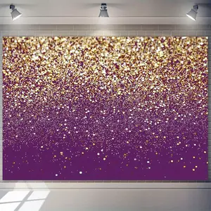 Purple Bokeh Backdrop with Golden Spots 230x180cm Polyester Fabric Elegant Photography Background for Weddings Birthdays Graduations No Power Needed Wedding Decorations Banners Ornaments