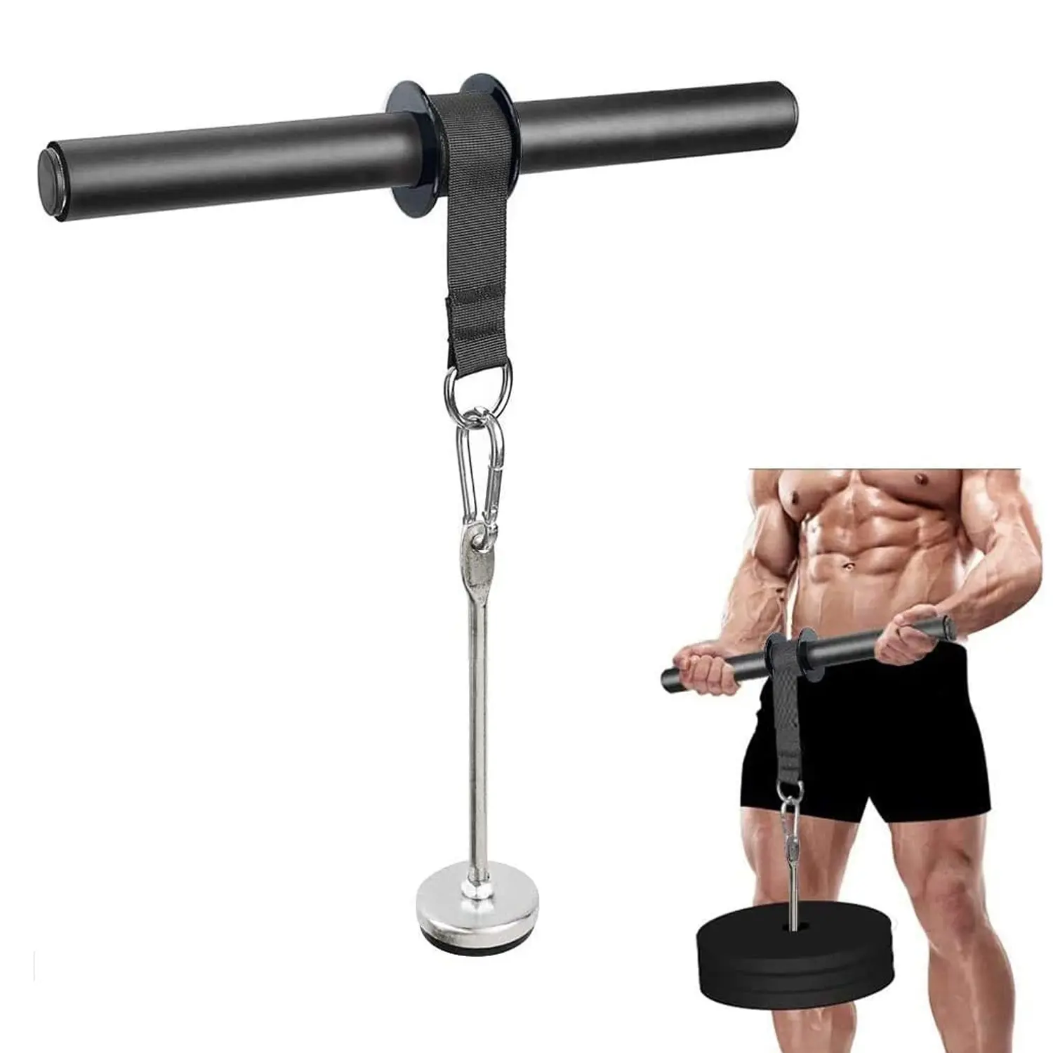 Forearm Wrist Roller Blaster Exercise Trainer Weight-Bearing Wider Nylon Straps Arm Strength Training Fitness Equipment Workout Machine Anti-Slip Home Gym Workout