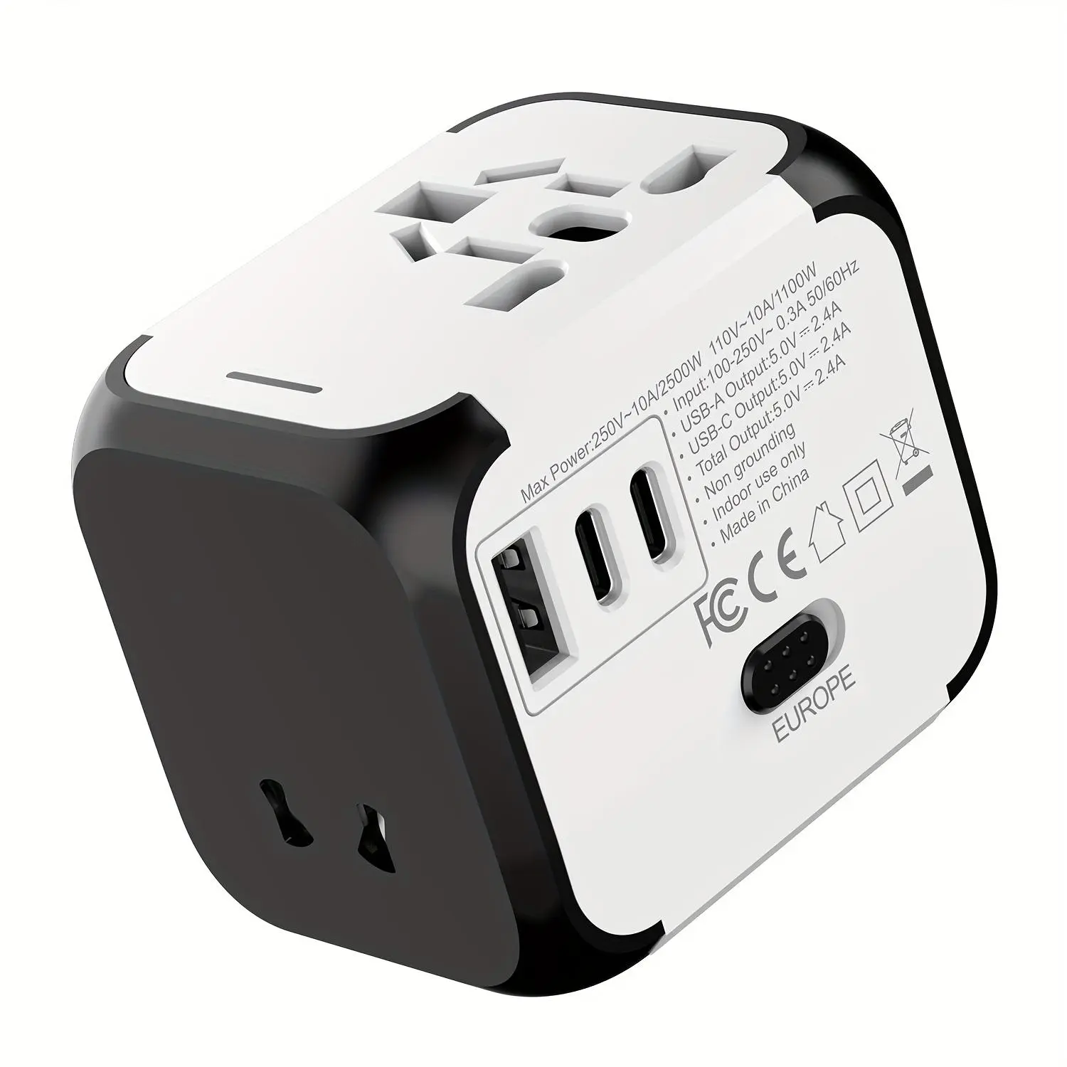 Universal Travel Converter Adapter with Type-C Port - Compact, Lightweight, Stylish, Durable Design, Plug Protection Cover, Mobile Charger for Business Trips, Leisure Vacations (Blue, Orange, Black, White), Multi-Plug, Adapters, Usb Type C, Universal Type