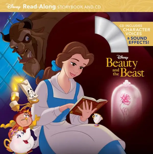Used Disney Books Beauty and the Beast Read-Along Storybook with CD - English, Enchanted Objects, Narration, Old as Time, Character Design, Sound Effects (Paperback) - School & Educational Office Stationery Supply, Word-Narration