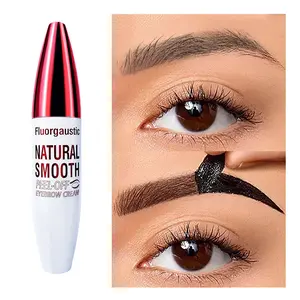 Fluorgaustic Easy Peel-Off Eyebrow Gel Waterproof Sweatproof Primer Base Daily Gift Long Lasting Black or Brown Tattoo Tint Film Forming Medium Coverage for All Skin Types Makeup Cosmetic brow mascara