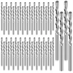 50PCS Drywall Bits, 1/8 Inch Spiral Saw Tip Bit Set, Guide Point Cutting Router Bits for Drywall Wood Woodworking Use (50PCS Silver)