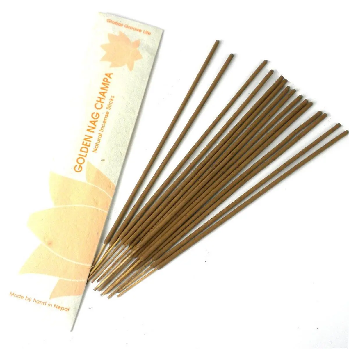 Global Groove GLG21211-05-564030 Handmade Fair Trade Scented Aroma Stick Incense, Golden Nag Champa