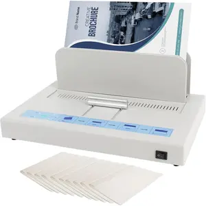 Thermal Binding Machine 500 Sheets Capacity Book Binding Material 110V Binding Machine A3(Short Edge)/A4/A5 Document Heat Binder with 10 count Covers (White)