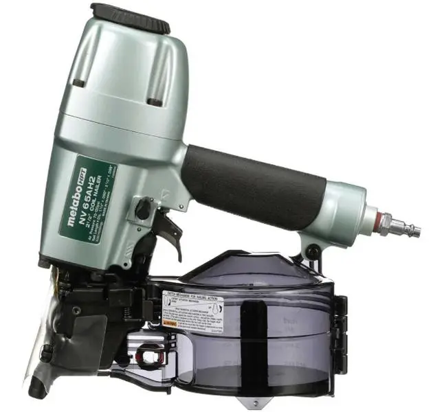 Metabo HPT NV65AH2 2-1/2In Coil Siding Nailer, 3 Per Second, ANSI Safety Listed, California Proposition 65 Warning Required, No-Mar Nose Cap, Plastic Shield