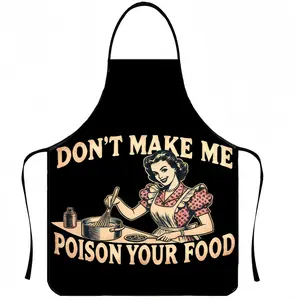 Funny Poison Your Food Print Cooking Apron,1 Count Polyester Apron for Women,Gift for Daughter&Mother&Wife,Mother's Day Gift,Cool  Summer Kitchen Apron,Nails Design Tool,﻿Kitchen Essential,Nail Tech