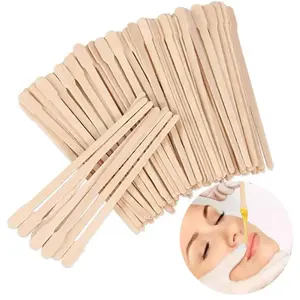100pcs Wooden Waxing Applicator Stick, Wax Spatulas Wax Applicator Sticks, Waxing Craft Sticks, Hair Removal Tool for Home Hair Removal, Hair Eyebrow Removal Facial Waxing Body Care
