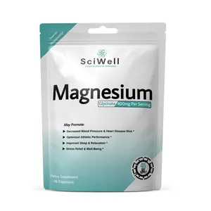 Magnesium Glycinate 400mg Capsules - Mineral Supplement Promotes Sleep, Stress Relief, Heart, Bone & Joint Health