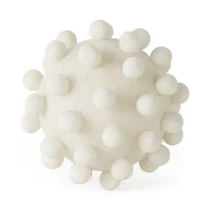 212 MAIN 6 in. Knobby Nubs Resin Sphere Decor, Ivory & White, Whimsical, Contemporary Home Decor Statue