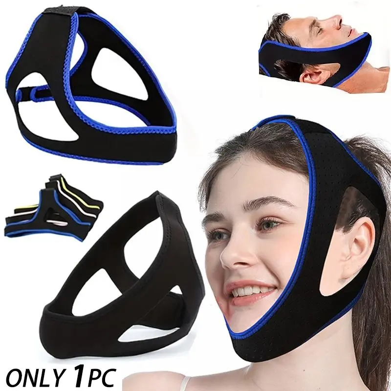 Jawline Exerciser & Snoring Relief Strap, Double Chin Reducer, Reusable Chin Lift Belt, Face Lifting Strap for Face Firming, Better Breathing, Men & Women, Facial Care Tools, Facial Sculpting Tool, Jawline Shaper