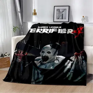 29 Style Terrifier 3 Horror Clown Movie Film Cartoon Soft Blankets,Throw Blanket Comfortable Blanket for Picnic Beds Sofa Home Halloween Themed Comfort