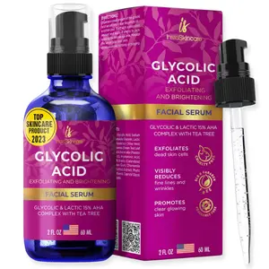 Glycolic Acid Serum for Face 15% Strength - Extra Large Size (2oz) - Advanced Formula for Enhancing Skin Radiance, Texture Improvement, Addressing Uneven Tone & Fine Lines