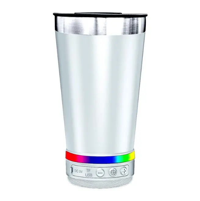 2026 Bluetooth Insulated Tumbler with Speaker – 16 oz Stainless Steel Tumbler featuring a built-in rechargeable wireless speaker and multi-color LED lights; a perfect travel companion. tooth boue party speaker Drinkware Flasks