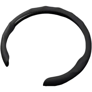 Car Steering Wheel Cover Quick Install Sporty Black Perforated Nappa Leather Steering Wheel Cover for All 14½ to 15 inches Car Sedan Coupe SUV Pickup 14.5 to 15