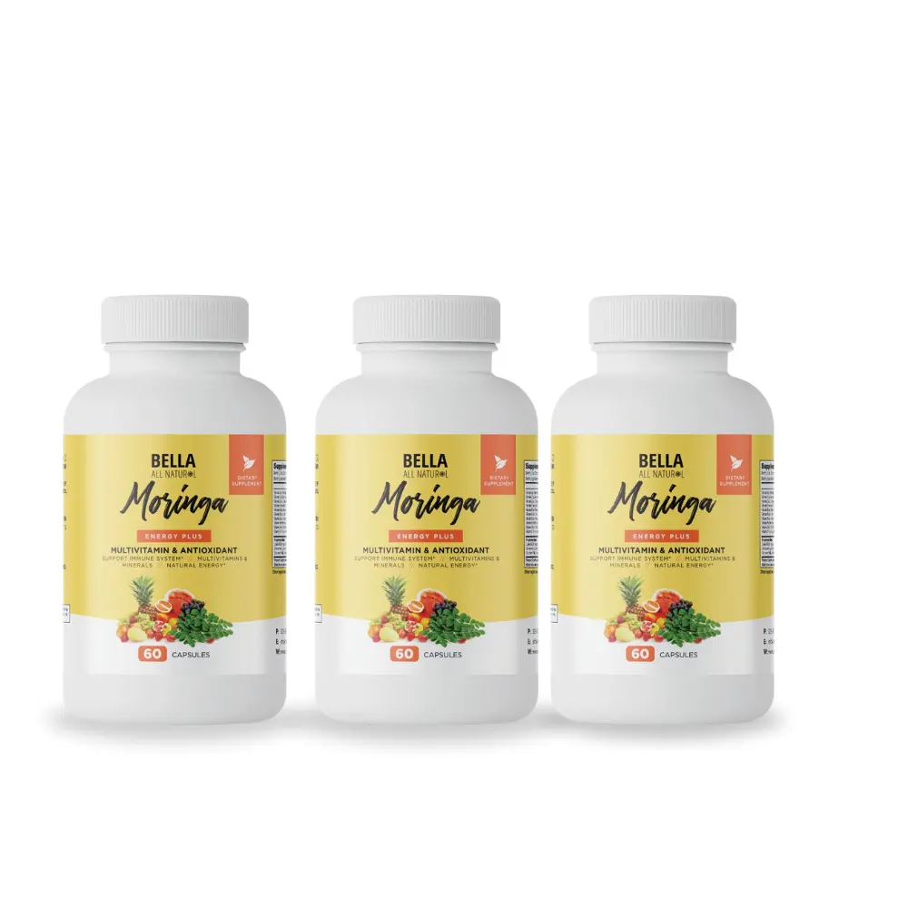 3 Pack Bella All Natural Moringa Capsules - 60caps