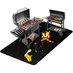 Large 76 x 51 inches Under Grill Mats for Outdoor Grill | Double-Sided Fireproof | Waterproof | Oil-Proof | Easy to Clean | Indoor Fireplace/Fire Pit Mat | Quality BBQ Mat for Deck Patio Lawn