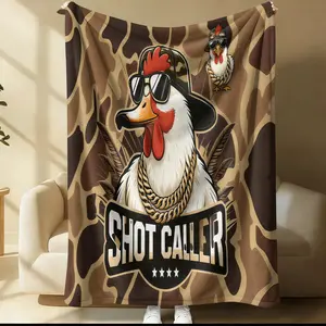 Hip-Hop Animal Pattern Blanket, Daily Holiday Birthday Gift For Kids And Adults, Soft, Warm And Lightweight Plush Blanket, Suitable For Bed, Sofa, Car, Room Decoration, Soft Fluffy Blanket