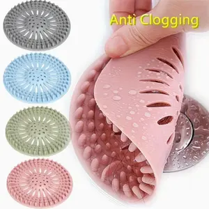 Reusable Durable Silicone Shower Drain Cover Set, 4 Pieces, Easy Installation, Fits Bathroom, Kitchen, Hotel, Dormitory, Bathtub, Sink, Drainage Protection