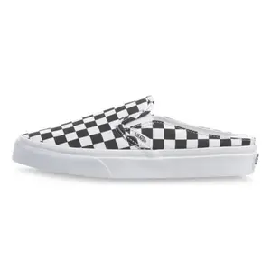 Vans Classic Checkerboard Mule Slip On Footwear for Comfort in Black and White Checkerboard Pattern