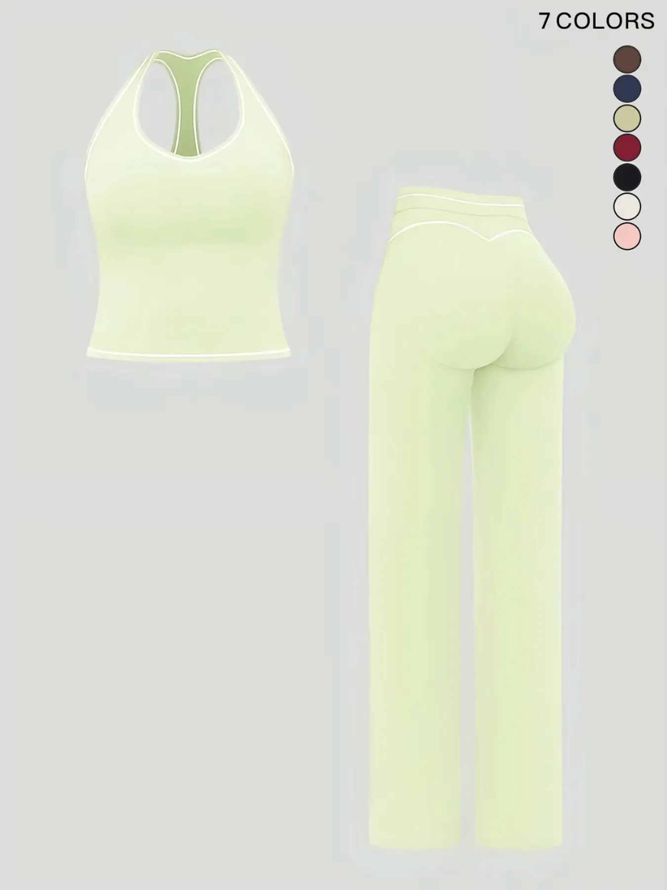 Women's Quick-Dry Colorblock Sports Bra Tank Top & High-Waisted Butt-Lifting Straight-Leg Pants Workout Set, Activewear Set, Casual Sportswear for Outdoor Fitness, Yoga and Running, Workout Running Clothes
