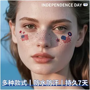 Shining Statue of Liberty Face Tattoo Sticker Long-lasting Christmas Makeup Face Sticker Tattoo Sticker
