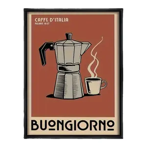 Vintage Italian Espresso Wall Decor - Vintage design, high quality canvas, home decor for living room, kitchen, bar, office, coffee bar decoration sign
