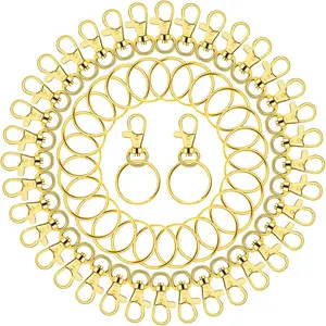 Rings for Craft,  100 count  Hardware Kit Includes 50 count Key Chain Hooks and 50 count Key Rings, Bulk  Making Supplies for  Craft,  Blanks