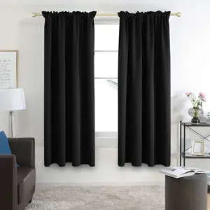 Deconovo Rod Pocket Blackout Curtains - Energy Saving Curtain, Noise Reducing Sunlight Blocking Window Curtain for Bedroom