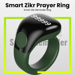Zikr Ring Intelligent Prayer Counter for Muslims, Tasbih Counter, Tasbeeh Counter, APP Tracking & Vibration Reminder, Ramadan Islamic Gift, Lithium Button Cell Battery