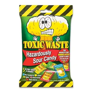 TOXIC WASTE - Hazardously Sour Candy - Apple, Watermelon, Lemon, Blue Raspberry, & Black Cherry Flavors - 2 oz. Peg Bag