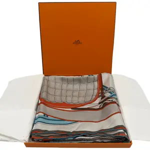 Pre-owned HERMÈS 90cm Silk Twill Scarf | Equestrian Saddle & Strap Print Mors à Jouets