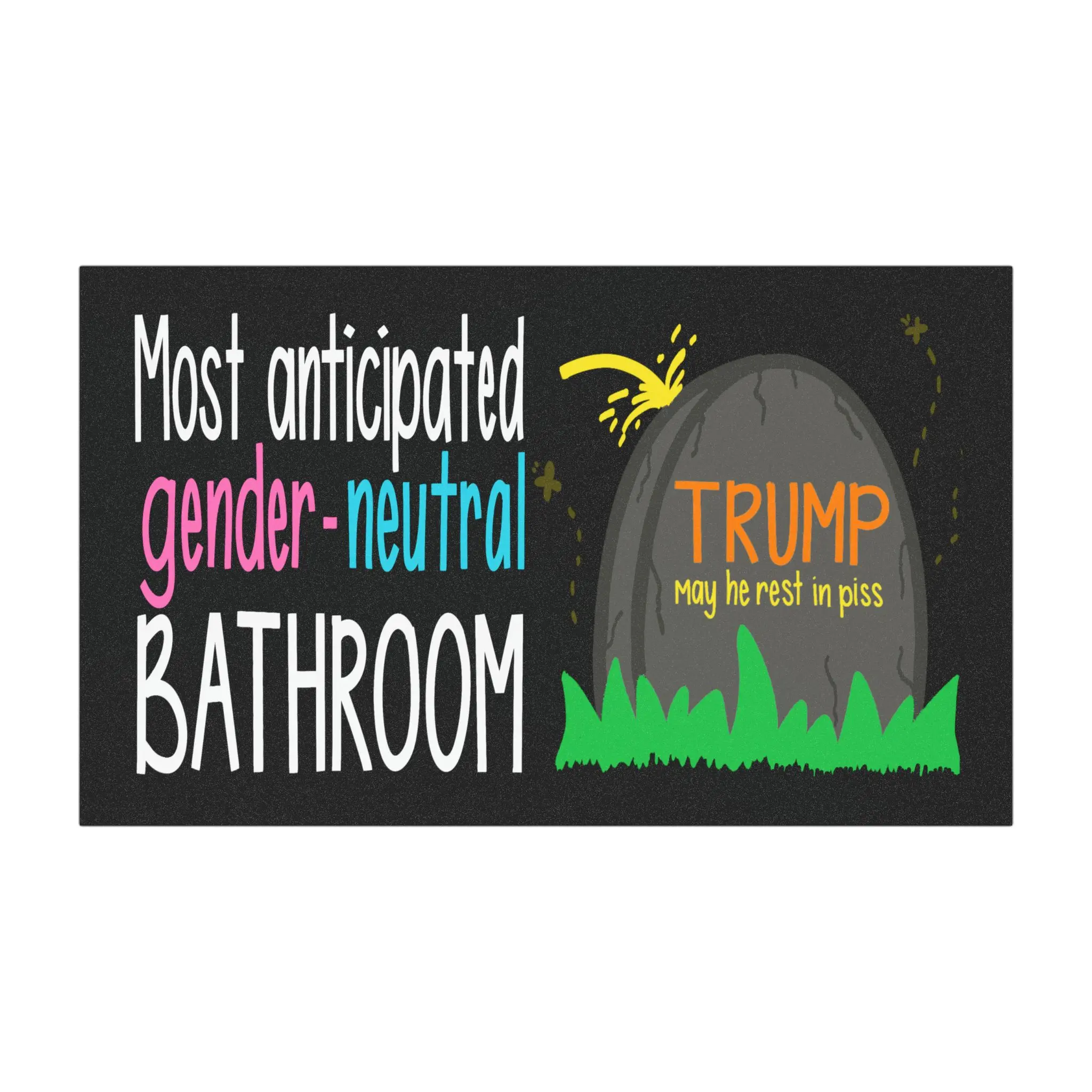 Most Anticipated Gender-Neutral Bathroom Car Magnet | Political Satire, Car Stickers, Decal For Cars