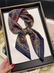 Paisley Print Square Scarf, Boho Style Hair Band for Women, Fashionable Scarf for Daily Wear, Casual Soft Scarf, Casual Versatile Scarf for Women