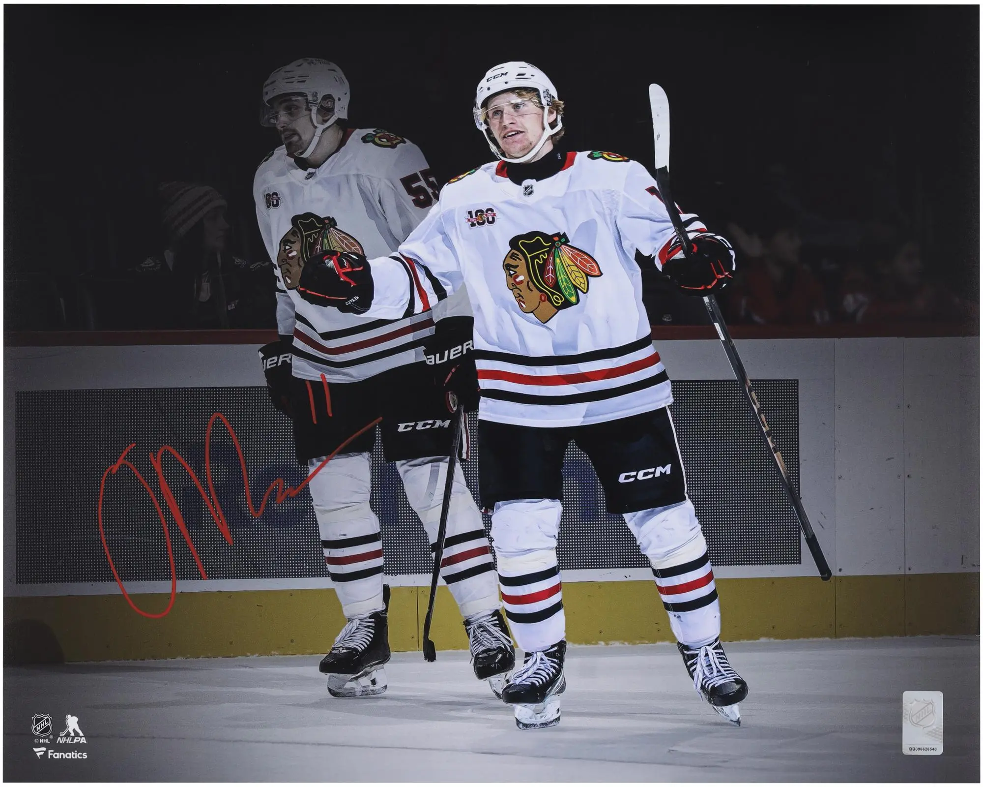Oliver Moore Chicago Blackhawks Autographed 16" x 20" First NHL Goal Celebration Photograph - Fanatics Authentic Certified