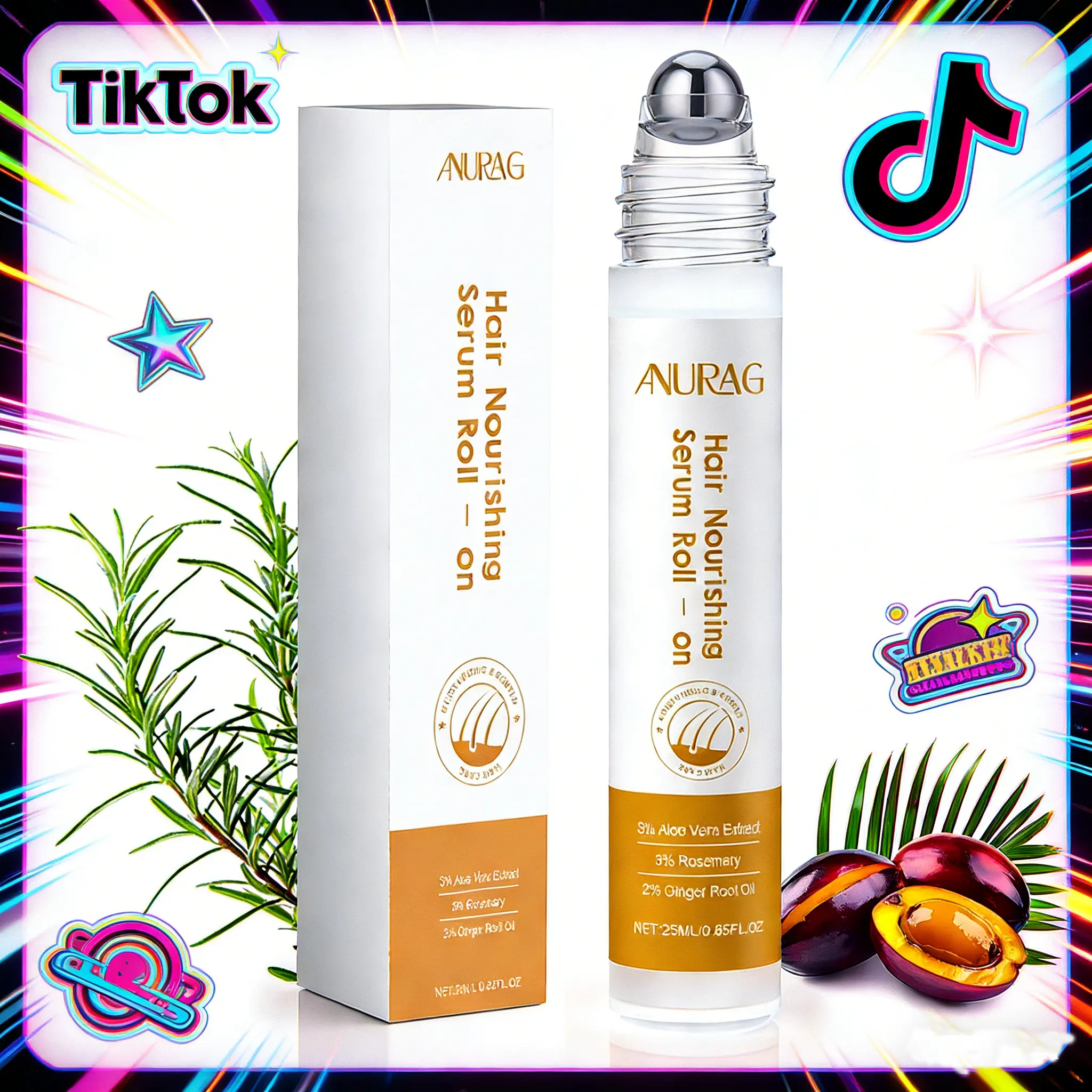 Advanced Hair Density Roll-On Serum 25 ml | 5% Saw Palmetto, 3% Rosemary, 1% Caffeine Herbasome & 3% Fenugreek | Scalp Serum for Reduced Hair Fall | Men & Women，#SummerWins #DealsForYouDays