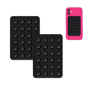 2PCS Suction Phone Case Mount, Hands-Free Fidget Toy Mirror Shower Phone Holder, Silicon Adhesive Phone Accessory for iPhone and Android
