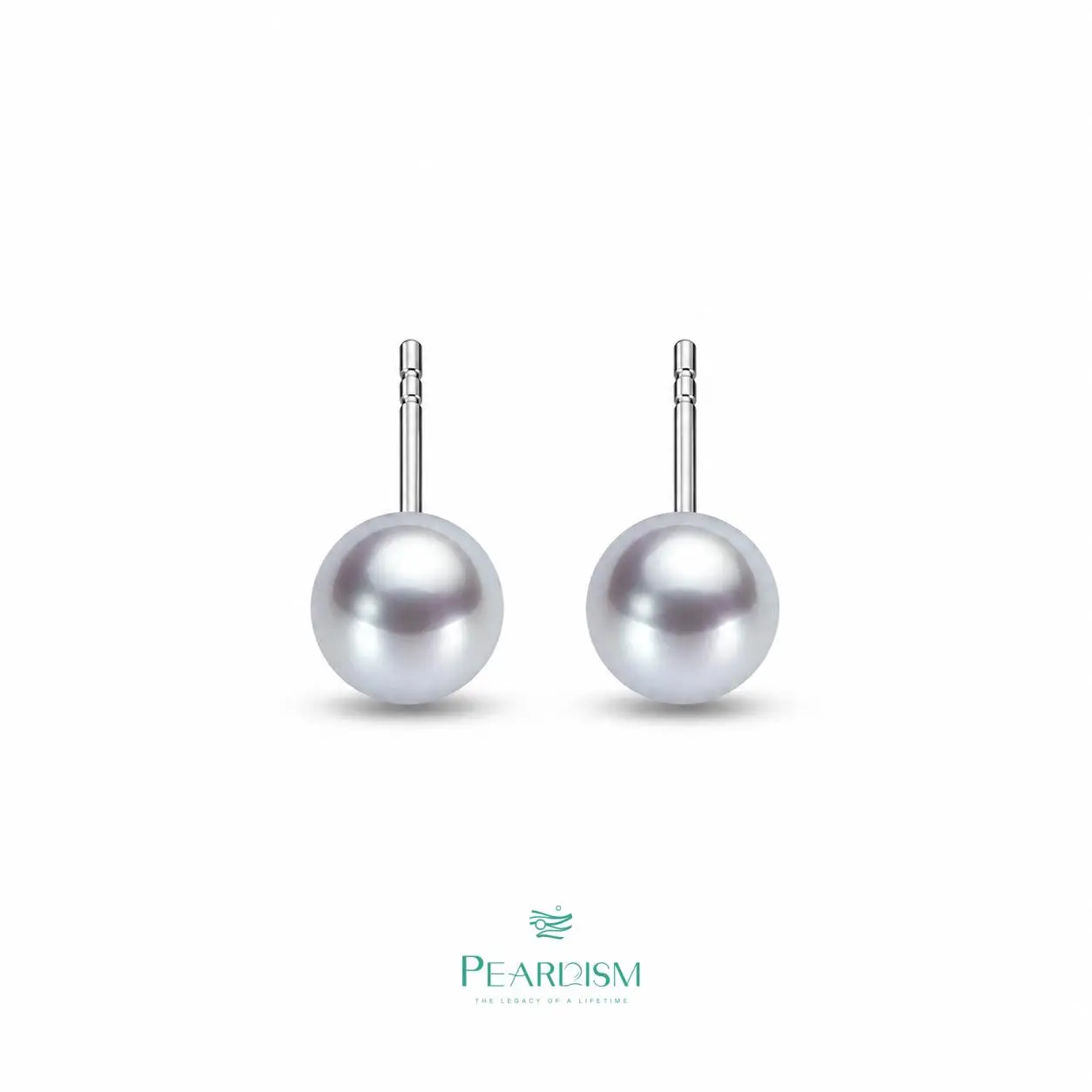PEARLISM Madama Pearl Earrings Seawater Pearl Akoya Pearl  (7-7.5mm) S25 Dainty Everyday Edison Pearl Earrings 7-7.5mm Round Hypoallergenic -ASAE005