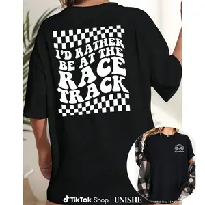 Soft Cotton Women's Racing Tee – I'd Rather Be At The Race Track Race Day Shirt
