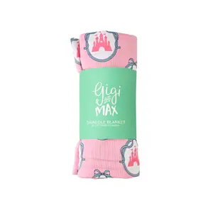 Maeve Castles SWADDLE Blanket 47" X 47" Super Soft Stretchy Knit Bamboo Viscose for Newborns & Stroller Use