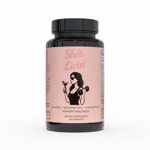 She's Livin' Bloating Inflammation & Liver Support Capsules for Women's Wellness - Alcohol Recovery Formula - 60 Capsules Dietary Supplement Vitamin Healthcare Fitness Bathroom