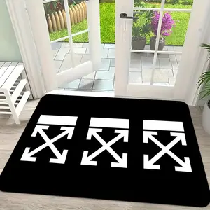 Fahion off white Floor Mat Flannel Rug Ultra Soft, High Water Absorbent & Hypoallergenic, Machine Washable HD Custom Printed Non-Slip Floor Mat for Bathroom, Kitchen Bedroom