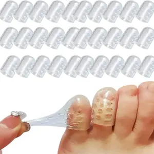 Silicone Clear Caps, 30pcs Anti-Friction Breathable Foot Protectors, Toe Caps for Blisters, Breathable Toe Sleeves for Toenails, Corns, Cuticles & Calluses, Foot Skincare Tools for Men & Women, Lightweight Shoe Protectors, Footwear