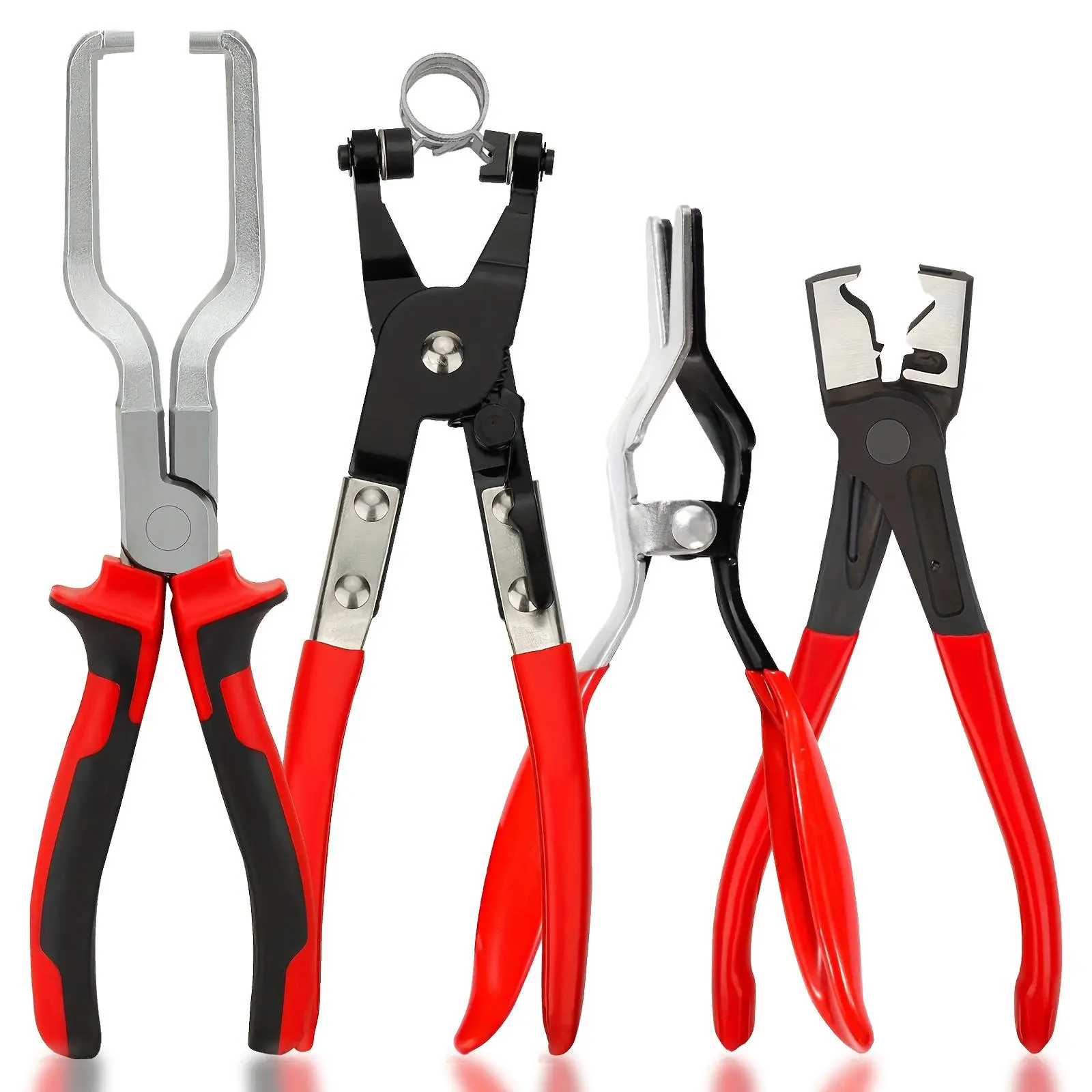 Hose Clamp Pliers Set with Hose Clamp Clic-R Collar Plier, Hose Remover Plier, Petrol Clip Pipe Plier, Fuel Line Pliers for Auto Maintenance, Heavy Duty, Multi Function Pliers