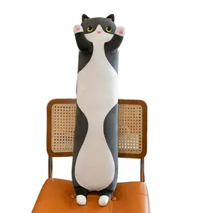 Soft Plush Cat Toy, Multi-Size Long Strip Large Face Cat Stuffed Animal, Cozy Companion Pillow, Room Decor, Kids Birthday Gift, Holiday Gifts