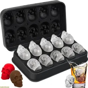 Skull Silicone Ice Cube Tray, Reusable Novelty Ice Maker Mold, Durable Kitchen Accessories for Home Bar, Party Drinks And Daily Household Use