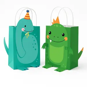 Dino-Mite DIY Dinosaur Kraft Gift Bag Kit - 8 Pack